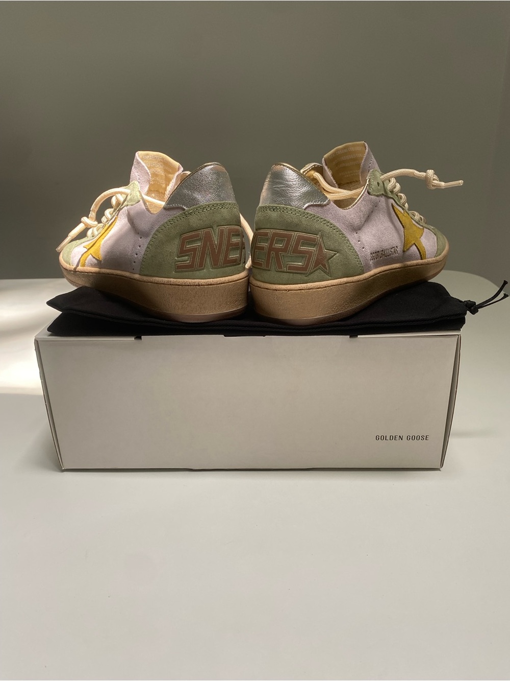 Golden Goose Ball Star Sneaker Lilac Suede/ Sage/Honey/Silver sz 39 New in Box - Picture 6 of 13